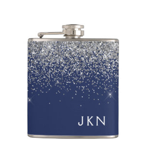 Flasques Monogramme à Parties scintillant étincelante en ar