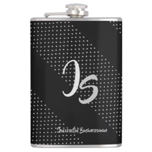 Flasques Monogramme argenté personnel "d'homme d'affaires