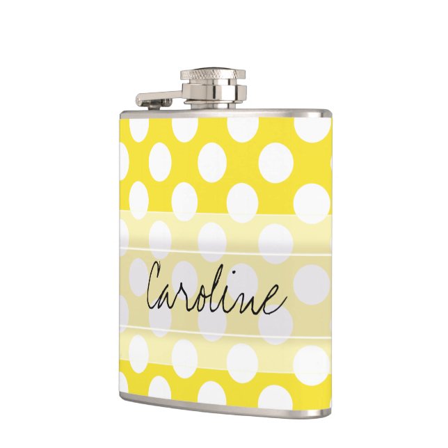 Flasques Monogramme Blanc Jaune Tendance Motif de Poche Fun (Gauche)