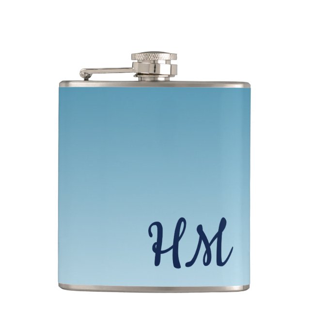 Flasques Monogramme bleu moderne (Devant)