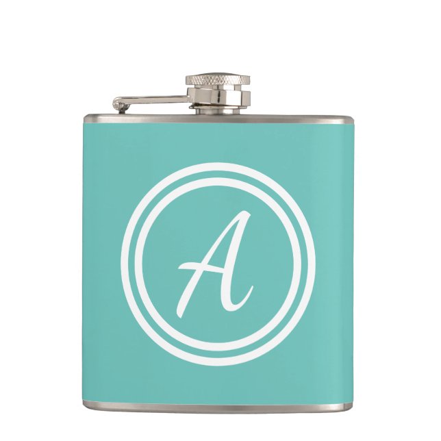 Flasques Monogramme bleu moderne fille initiale (Devant)