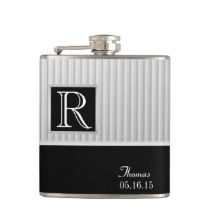 Flasques Monogramme de bande d'argent