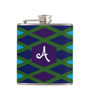 Flasques Monogramme de diamant de paon