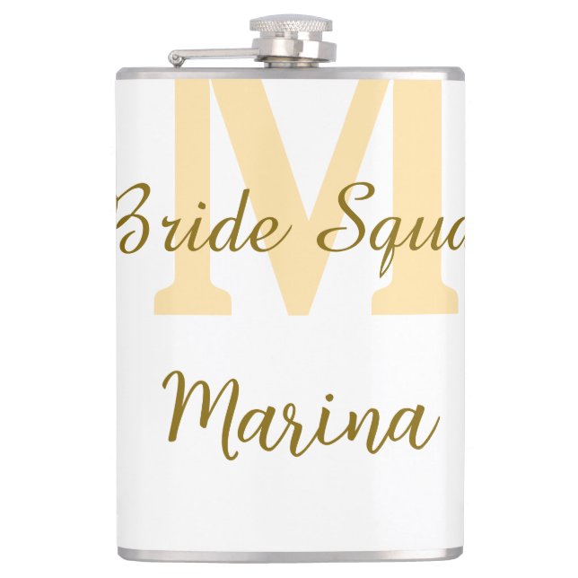 Flasques Monogramme de l'équipe de la mariée simple shower  (Devant)