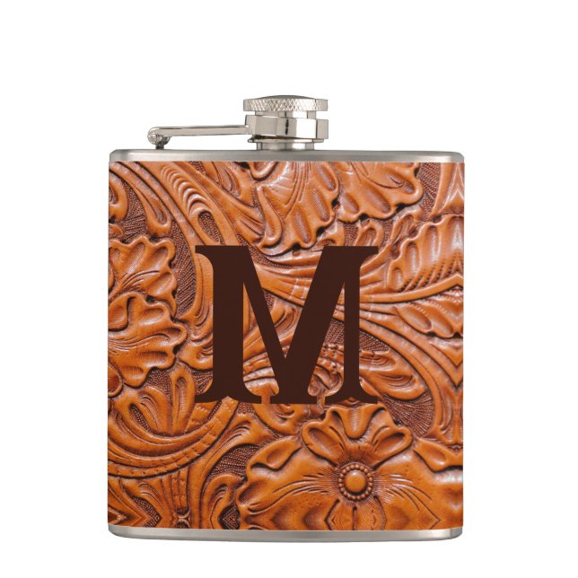 Flasques monogramme de mariage campagnard occidental rustiq (Devant)