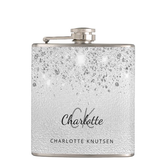 Flasques Monogramme des meilleures amies avec paillettes ar (Devant)