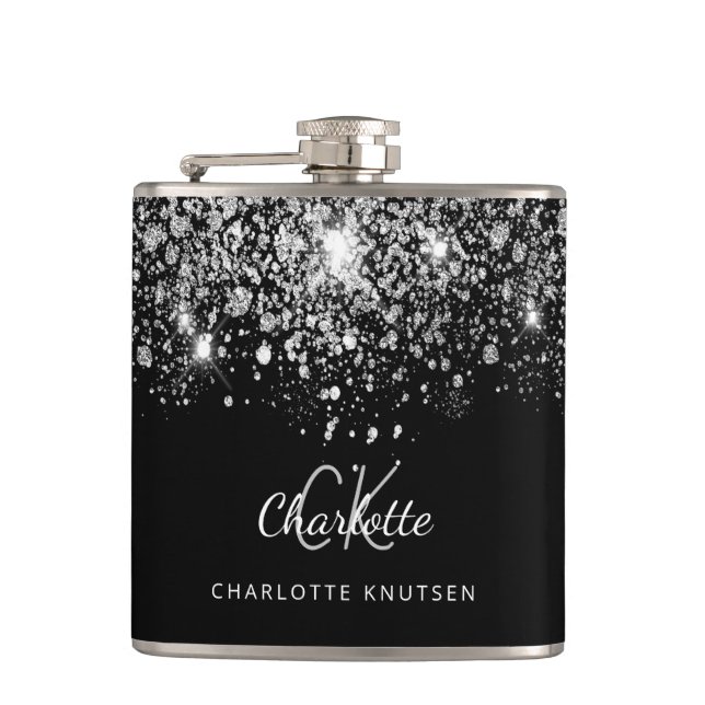 Flasques Monogramme des meilleures amies en paillettes arge (Devant)