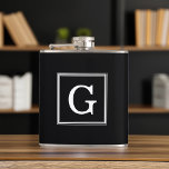 Flasques Monogramme encadré noir<br><div class="desc">Premier monogramme moderne et tendance.</div>