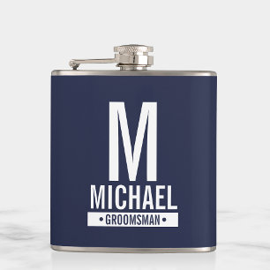 Flasques Monogramme et fiole de nom du Groomsman personnali