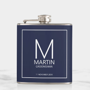 Flasques Monogramme et nom personnalisés modernes pour garç