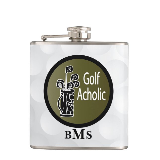 Flasques Monogramme Funny Golf Acholic (Devant)