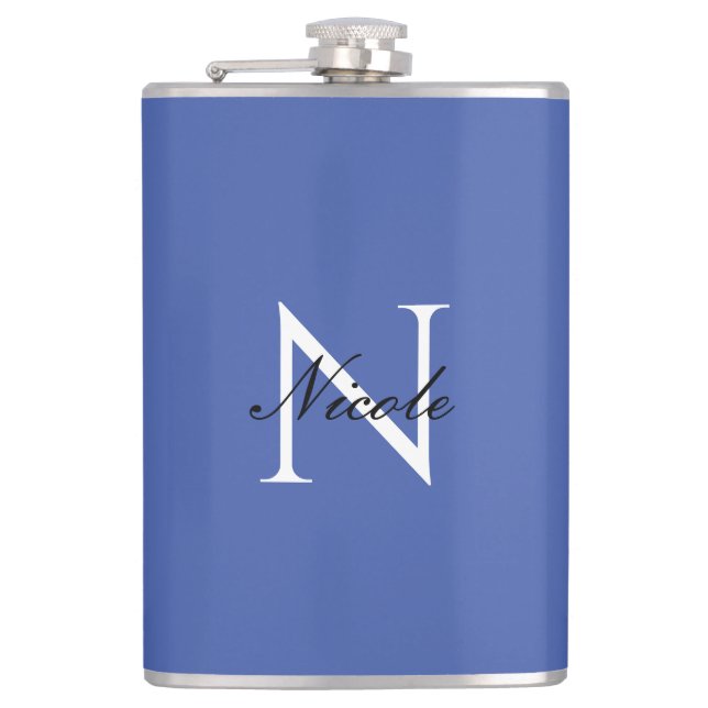 Flasques Monogramme initial manuscrit propre nom bleu (Devant)