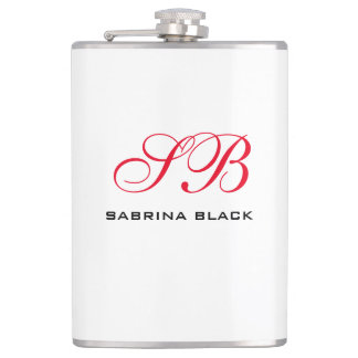 Flasques Monogramme Initiales Nom Plain Moderne Minimaliste