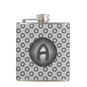 Flasques Monogramme Moderne Design Silver Polka Dot