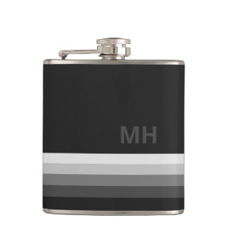 Flasques Monogramme moderne noir