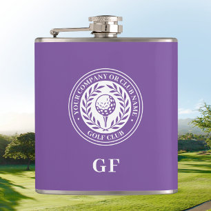 Flasques Monogramme personnalisé Nom du club de golf Purple