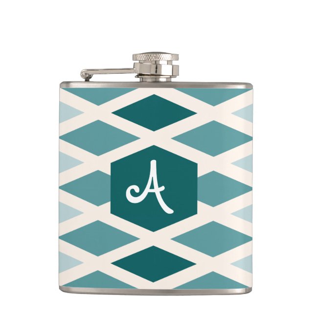 Flasques Monogramme turquoise Ombre Diamant (Devant)
