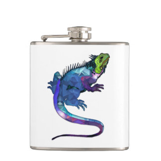 Flasques Mosaïque pourpre, bleue et verte d'iguane