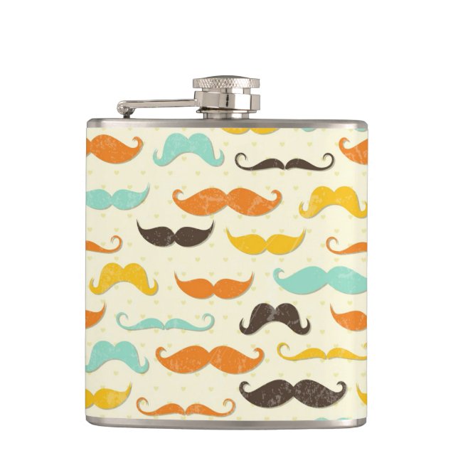 Flasques Motif 3 de moustache (Devant)