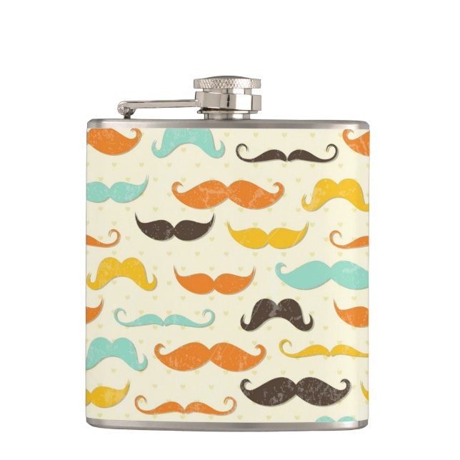 Flasques Motif 3 de moustache (Devant)