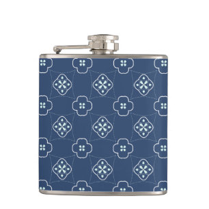 Flasques Motif à carreaux de style Denim bleu et menthe