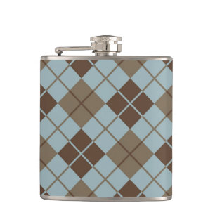 Flasques Motif à motifs de losanges dans le bleu et le