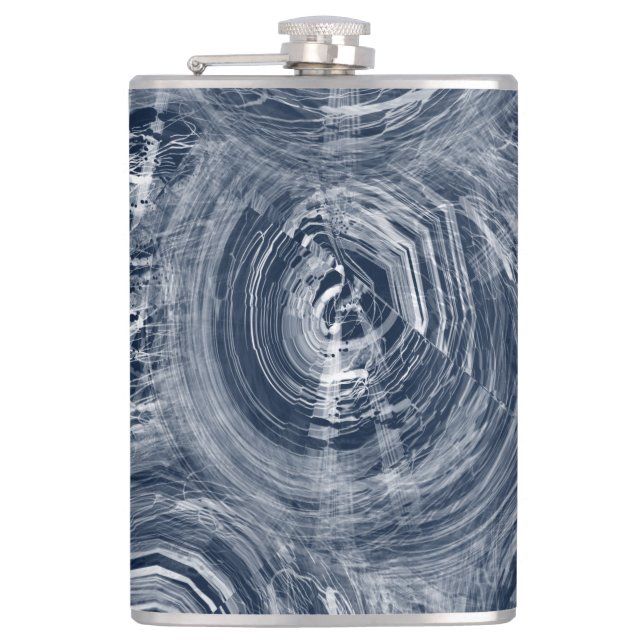 Flasques Motif Abstrait bleu et blanc (Devant)