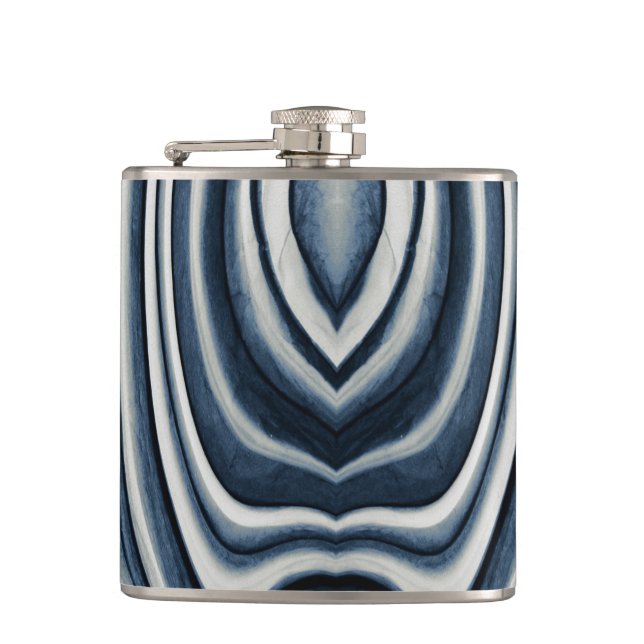 Flasques Motif Abstrait Bleu Ton Terre (Devant)