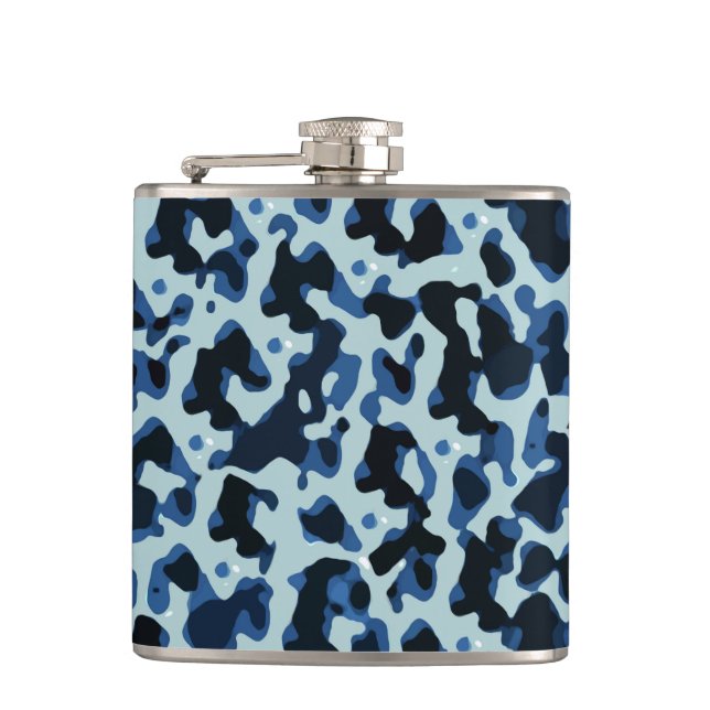 Flasques Motif Abstrait Camo noir bleu (Devant)