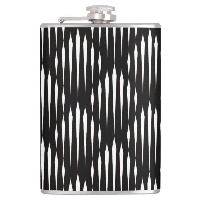 Flasques Motif abstrait noir et blanc (Devant)