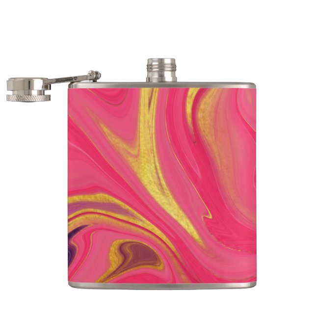 Flasques motif abstrait rose (Ouvert)
