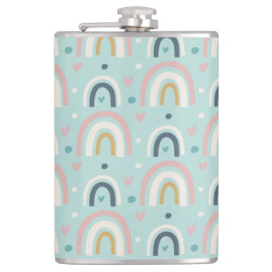 Flasques Motif arc-en-ciel blanc mignon