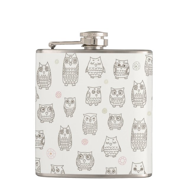 Flasques Motif avec des hiboux (Devant)