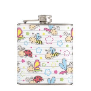 Flasques motif avec des insectes