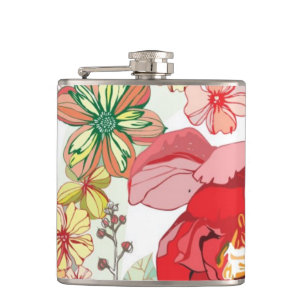 Flasques Motif avec les fleurs rouges