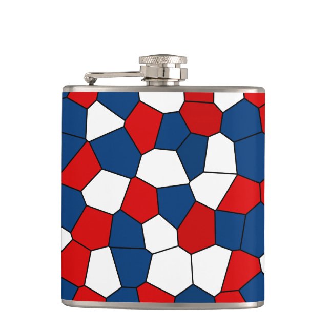 Flasques Motif blanc bleu rouge (Devant)