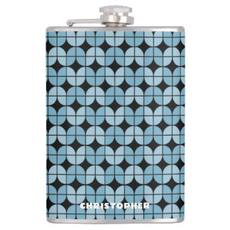 Flasques Motif bleu Quartiers Rétro avec nom