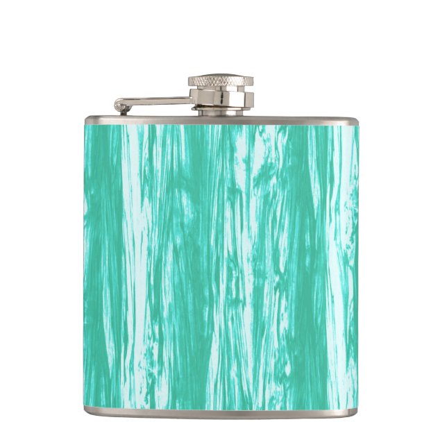 Flasques Motif bois flotté - turquoise et blanc (Devant)