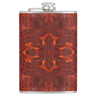 Flasques Motif Brown en cuir de luxe texturé