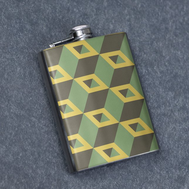 Flasques motif Carré d'illusion 3D (flask)