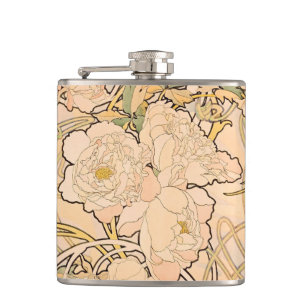 Flasques Motif Classique Art Nouveau de Jardin de Pivoines