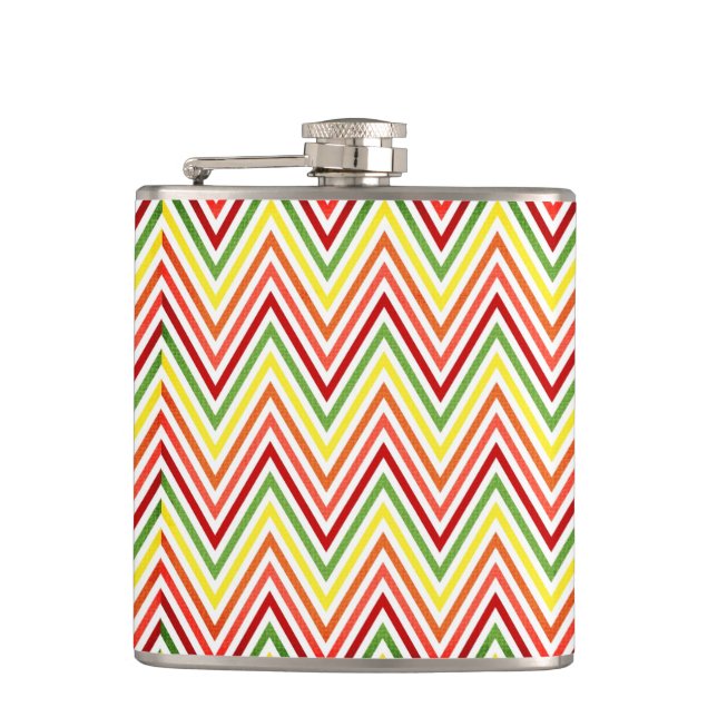 Flasques Motif coloré de Chevron de zigzag (Devant)