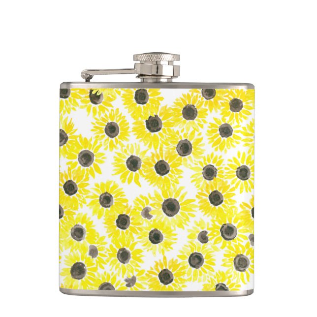 Flasques Motif d'aquarelle des tournesols (Devant)