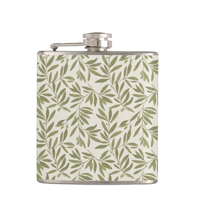 Flasques Motif de branche d'olive minimal (Devant)
