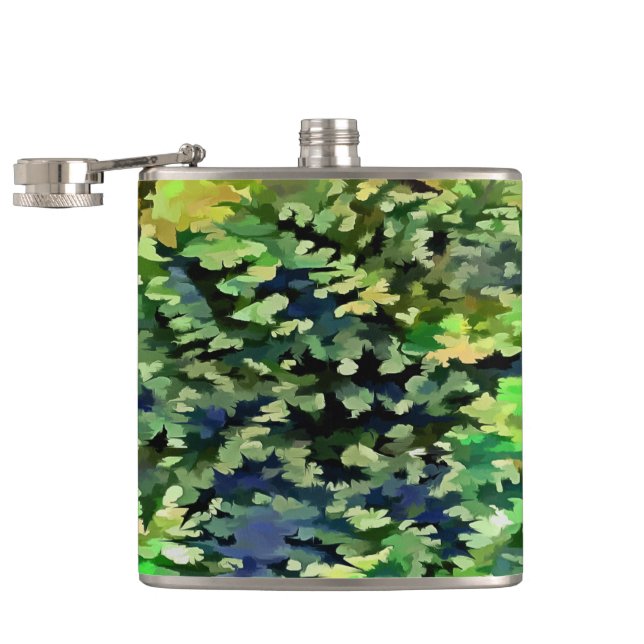 Flasques Motif de camouflage vert et bleu (Ouvert)