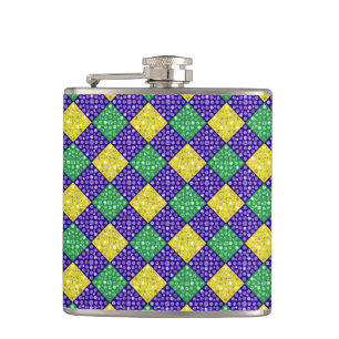 Flasques Motif de carnaval de diamant de harlequin de mardi