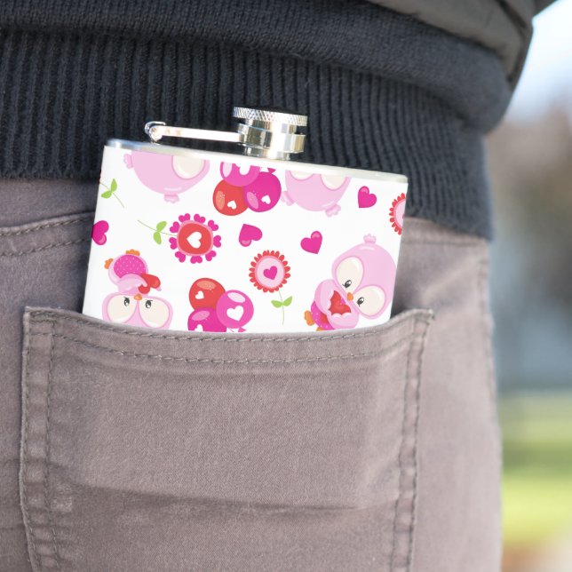 Flasques Motif De Chouettes, Chouettes Mignonnes, Chouettes (In Situ)