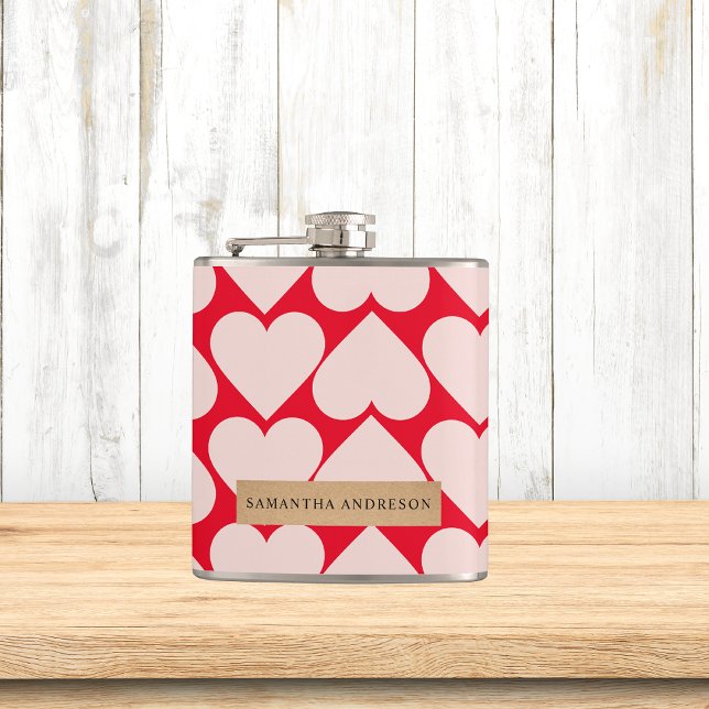 Flasques Motif de coeur romantique et rouge moderne (Créateur téléchargé)