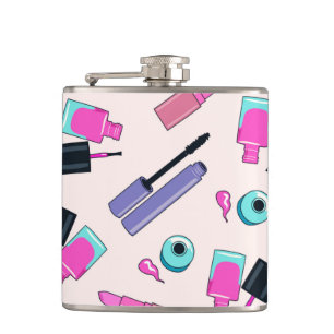 Flasques Motif de cosmétiques rose et violet