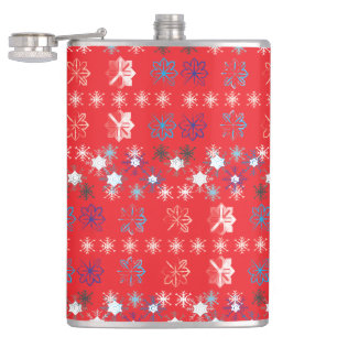 Flasques Motif de flocon de neige moderne Red Christmas